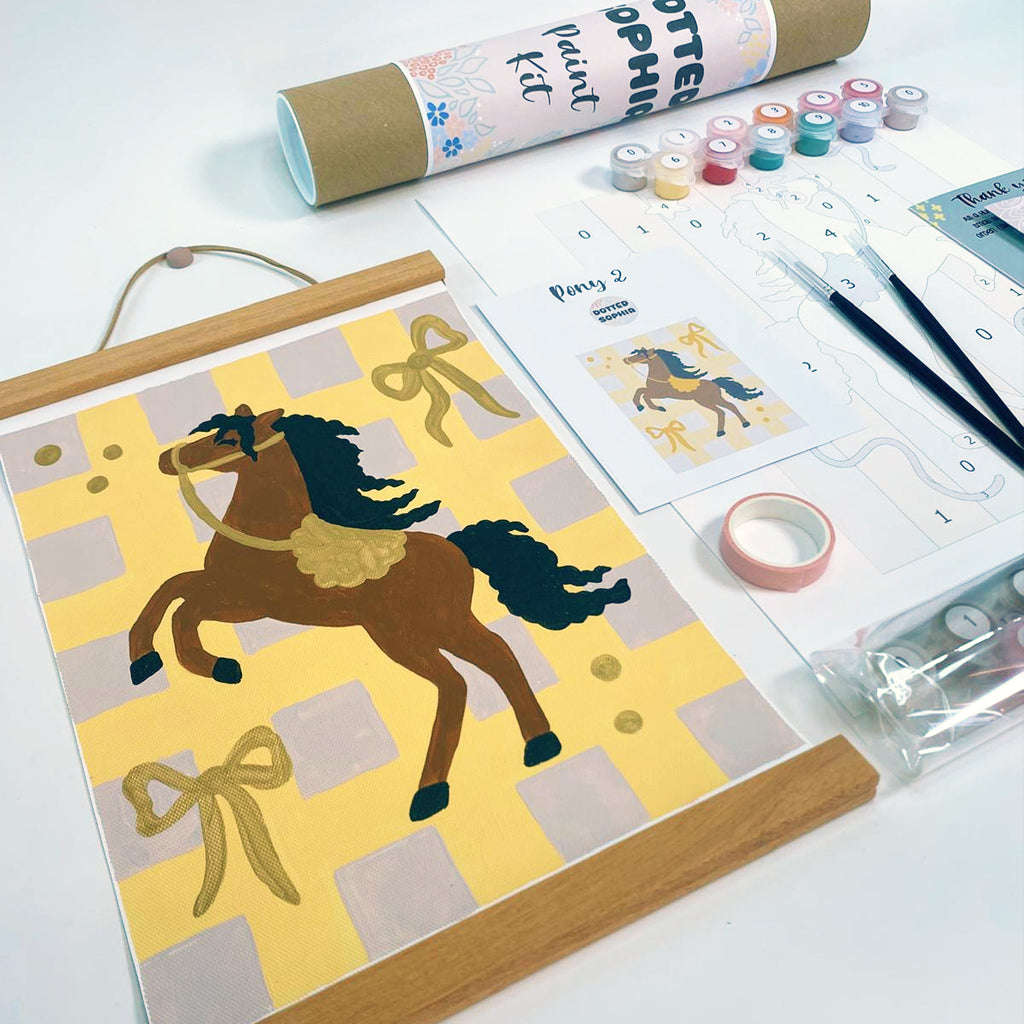 Pony Party Yellow and Gold Paint by Number Kit