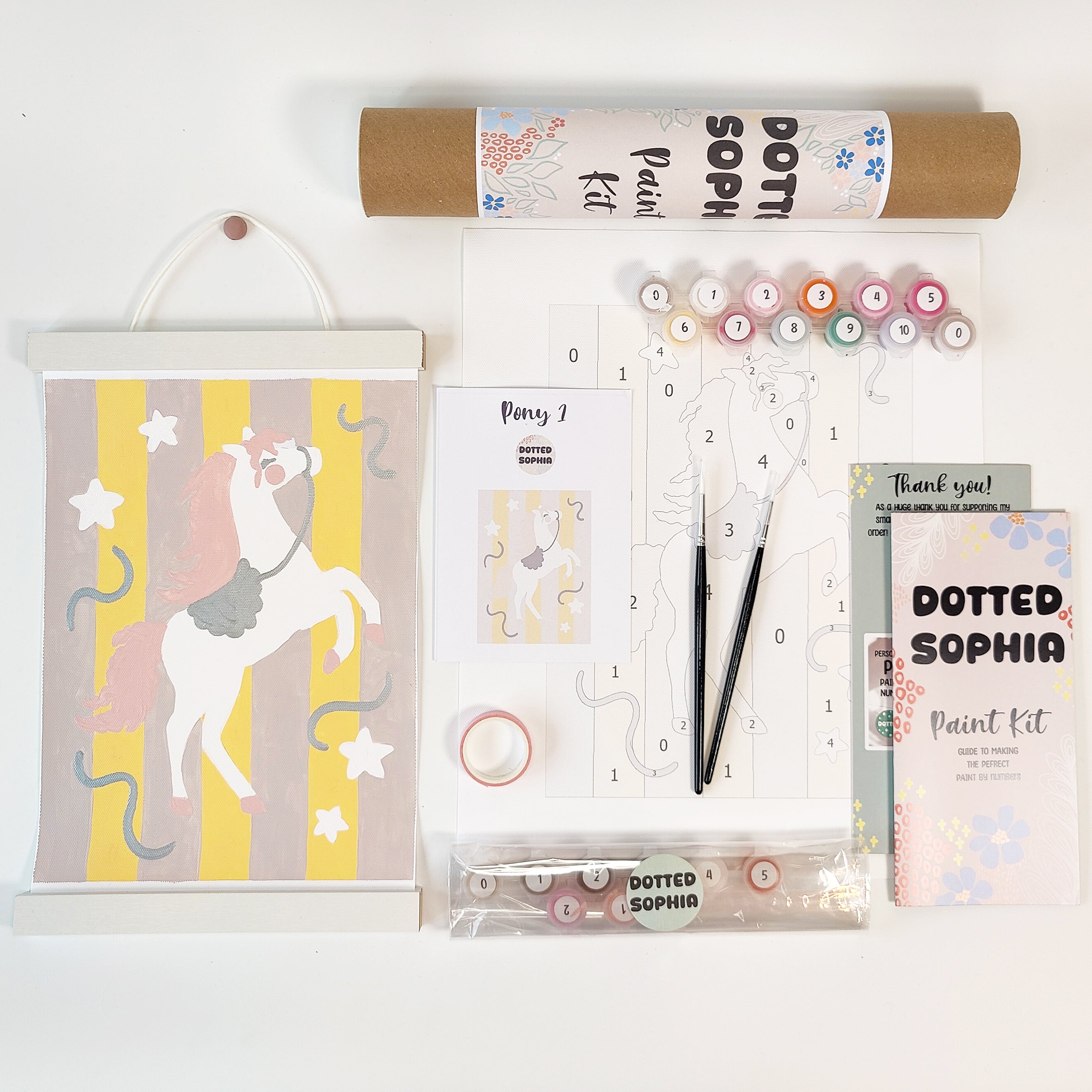Pony Party Yellow and Silver Paint by Number Kit