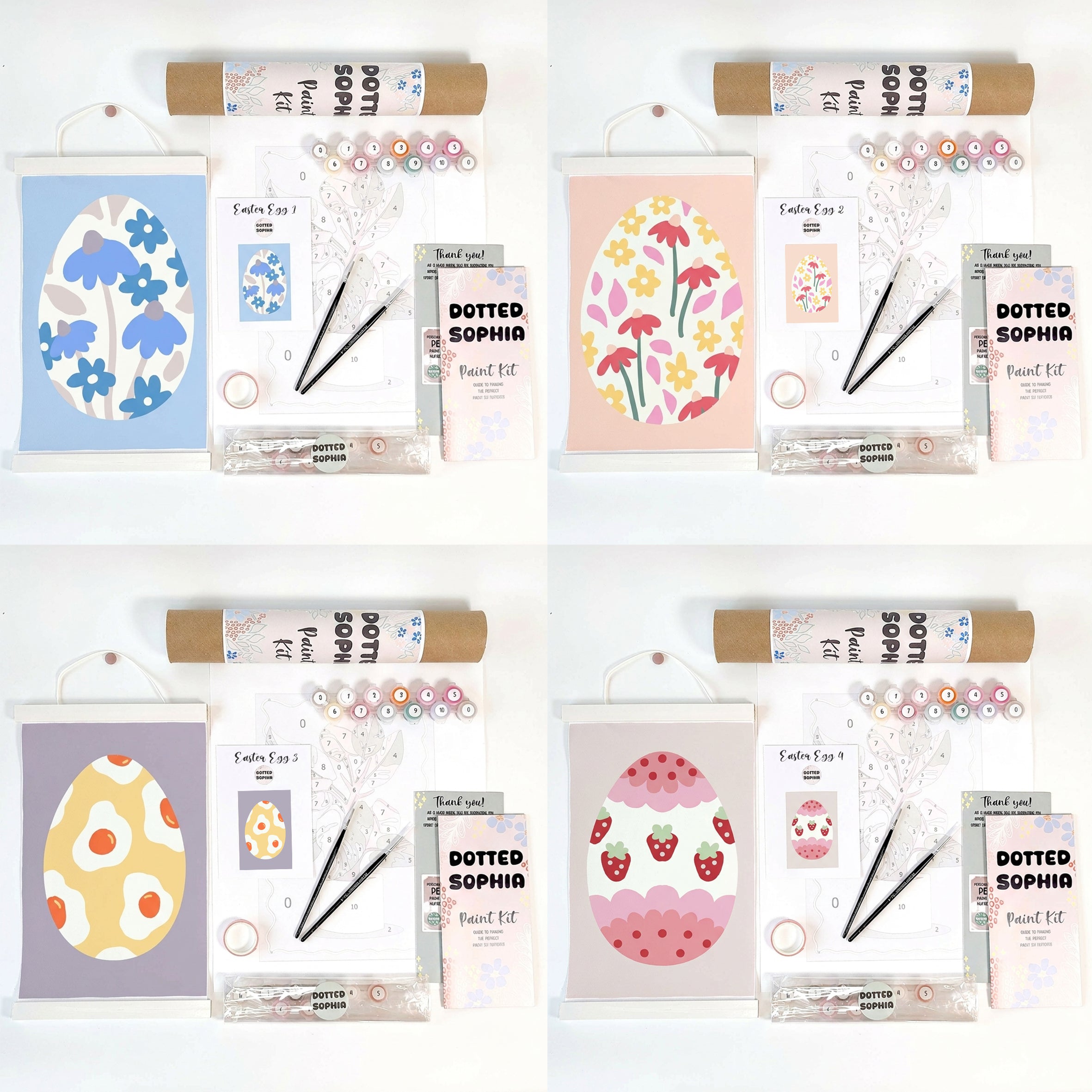 Dotted Sophia paint your own Easter Egg dip and paint by number kit series. For adults and beginners 