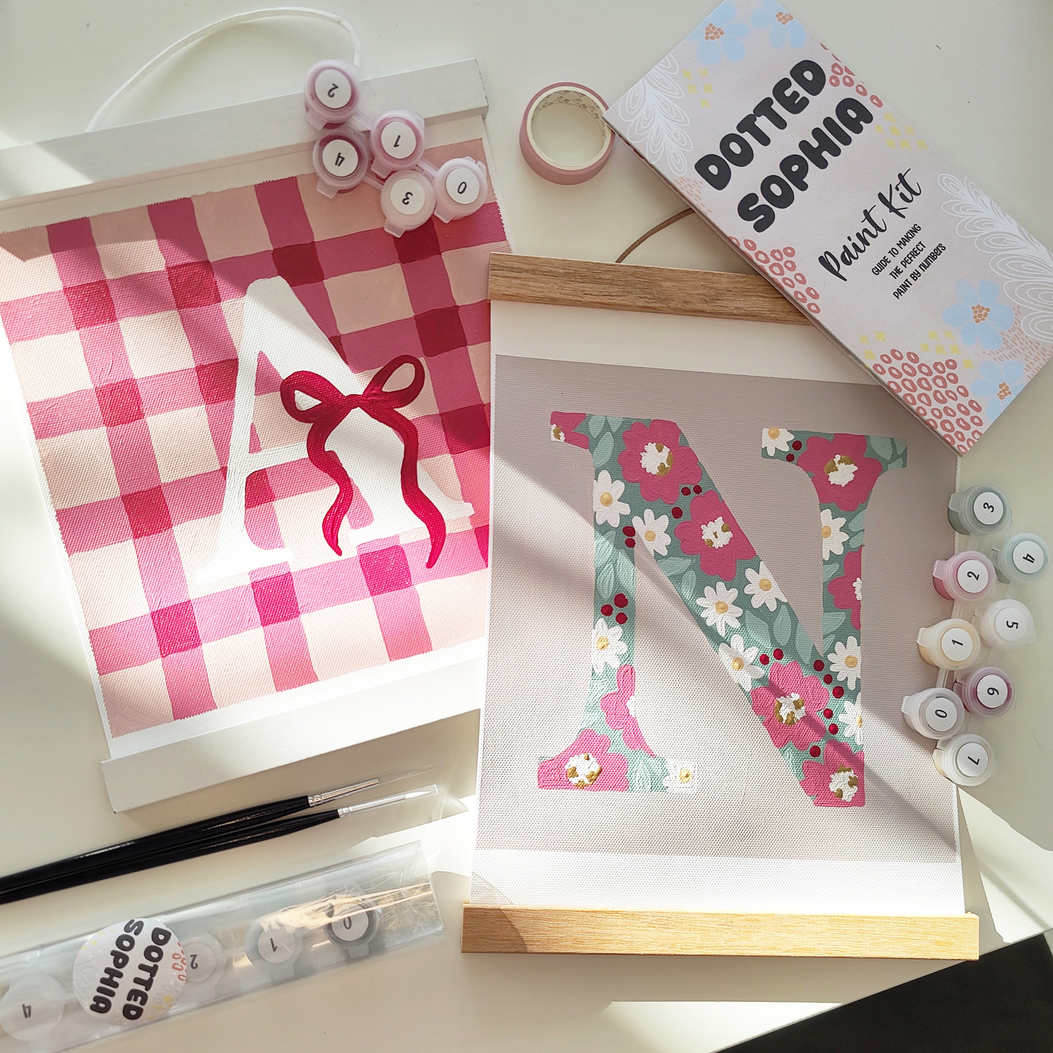 Custom Floral Initial Name Paint by Number Kit