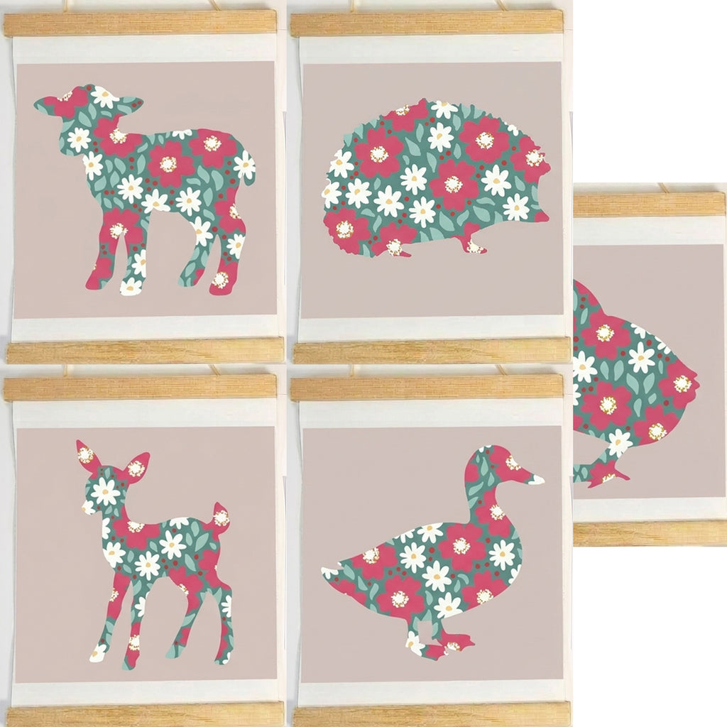 Woodland Sip and Paint by Number kit, DIY make your own modern wall art Dotted Sophia with everything included Easy Beginners Wellbeing Canvas