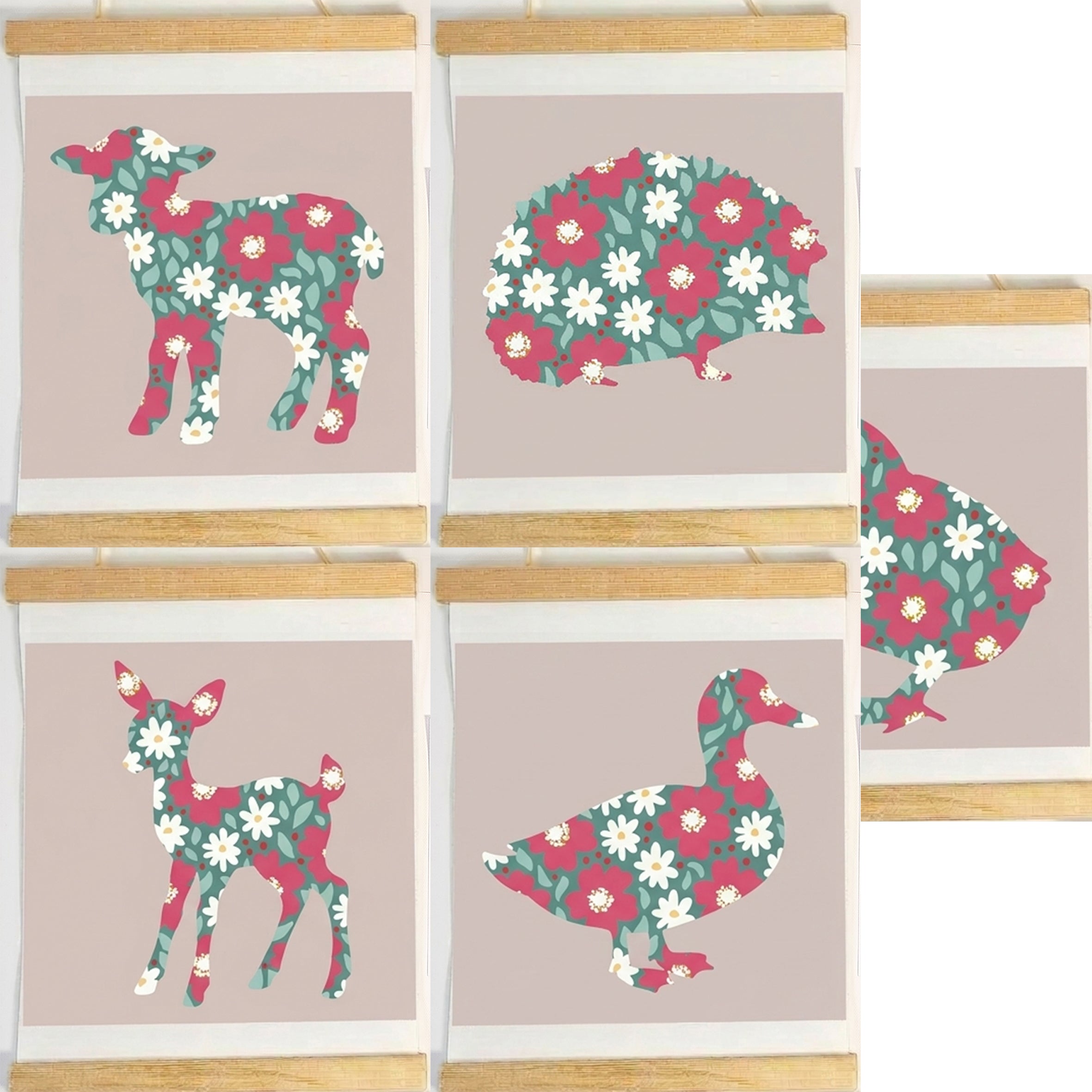 Woodland Sip and Paint by Number kit, DIY make your own modern wall art Dotted Sophia with everything included Easy Beginners Wellbeing Canvas