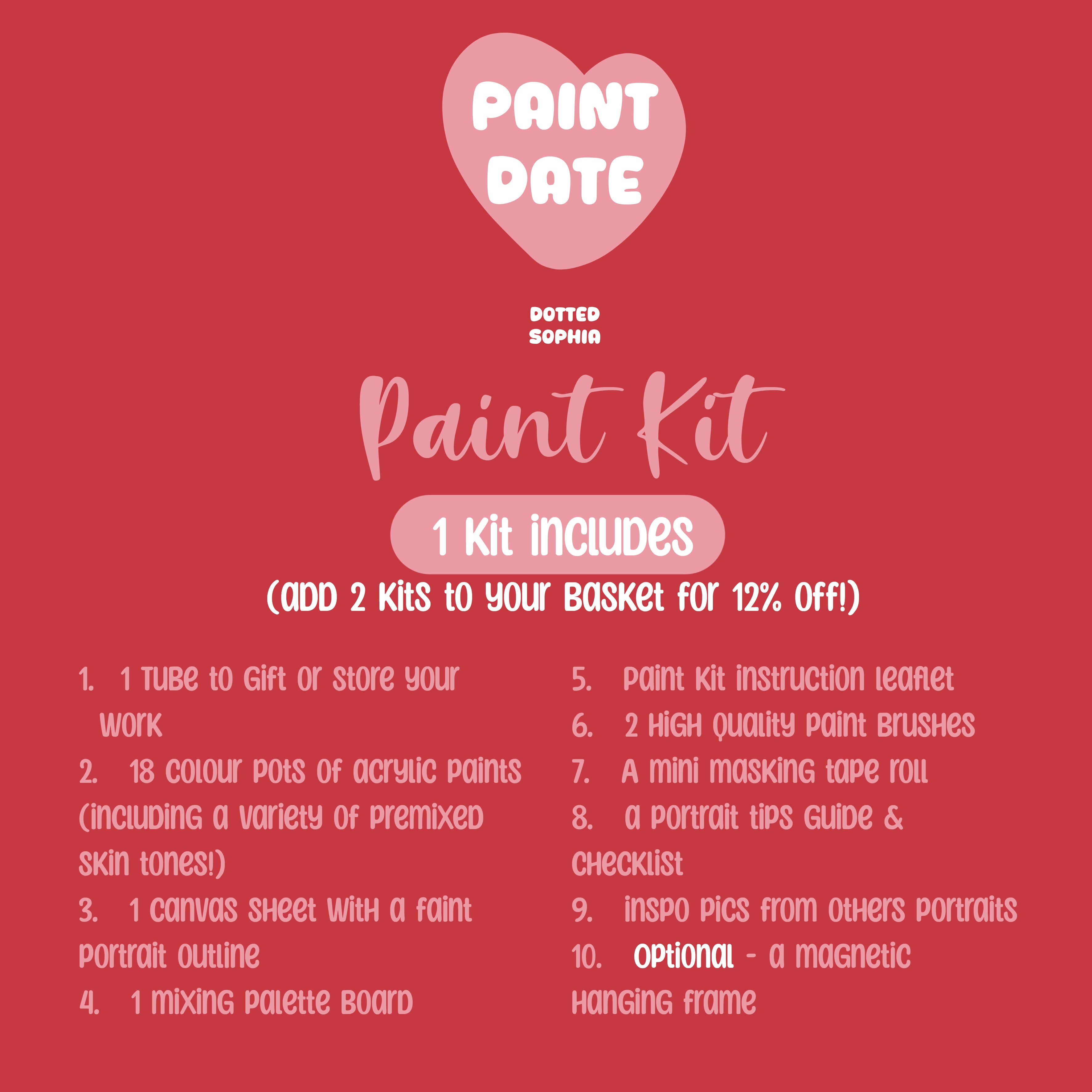 Paint your Partner Date Night Kit - Couples Portrait Activity Valentines