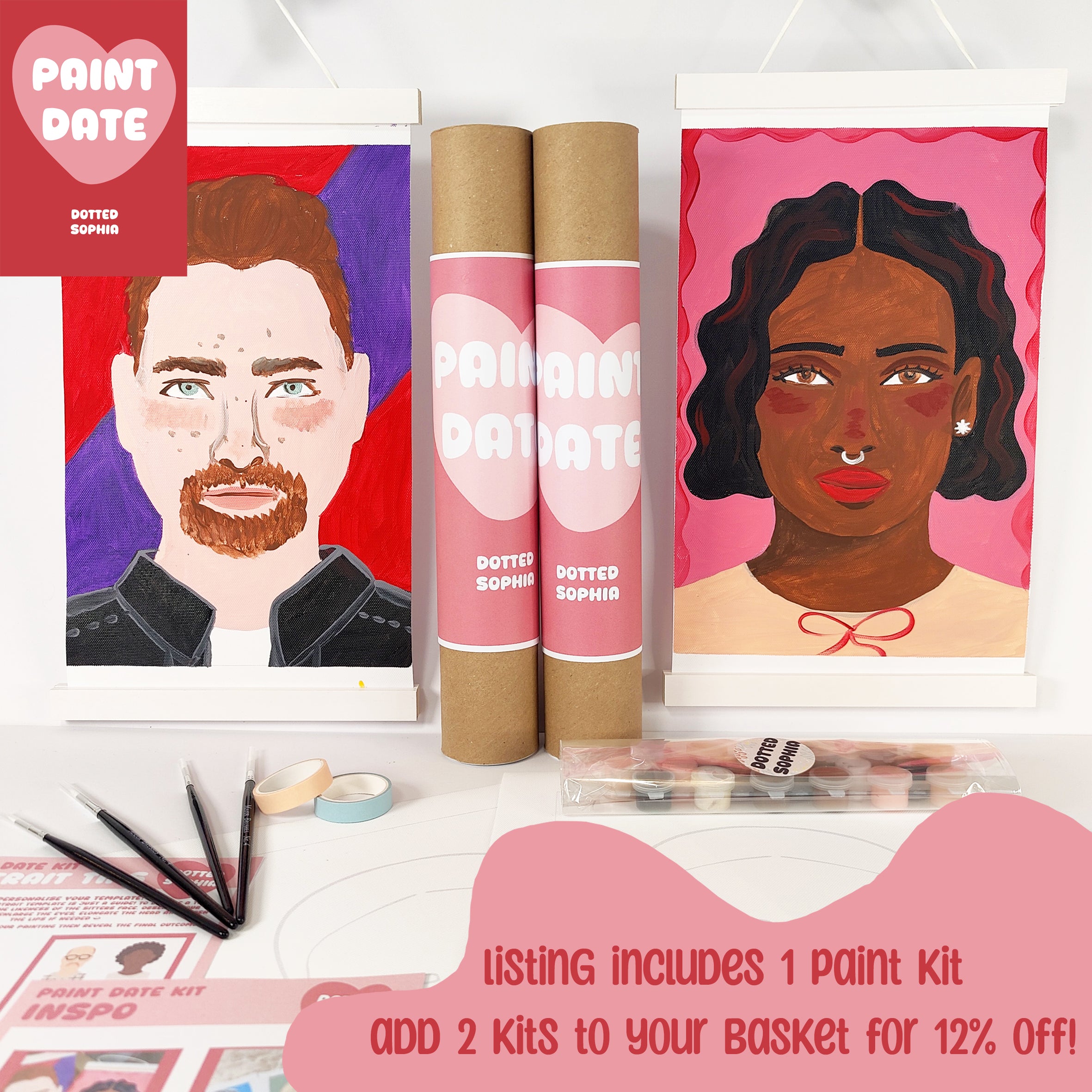 Paint your Partner Date Night Kit - Couples Portrait Activity Valentines