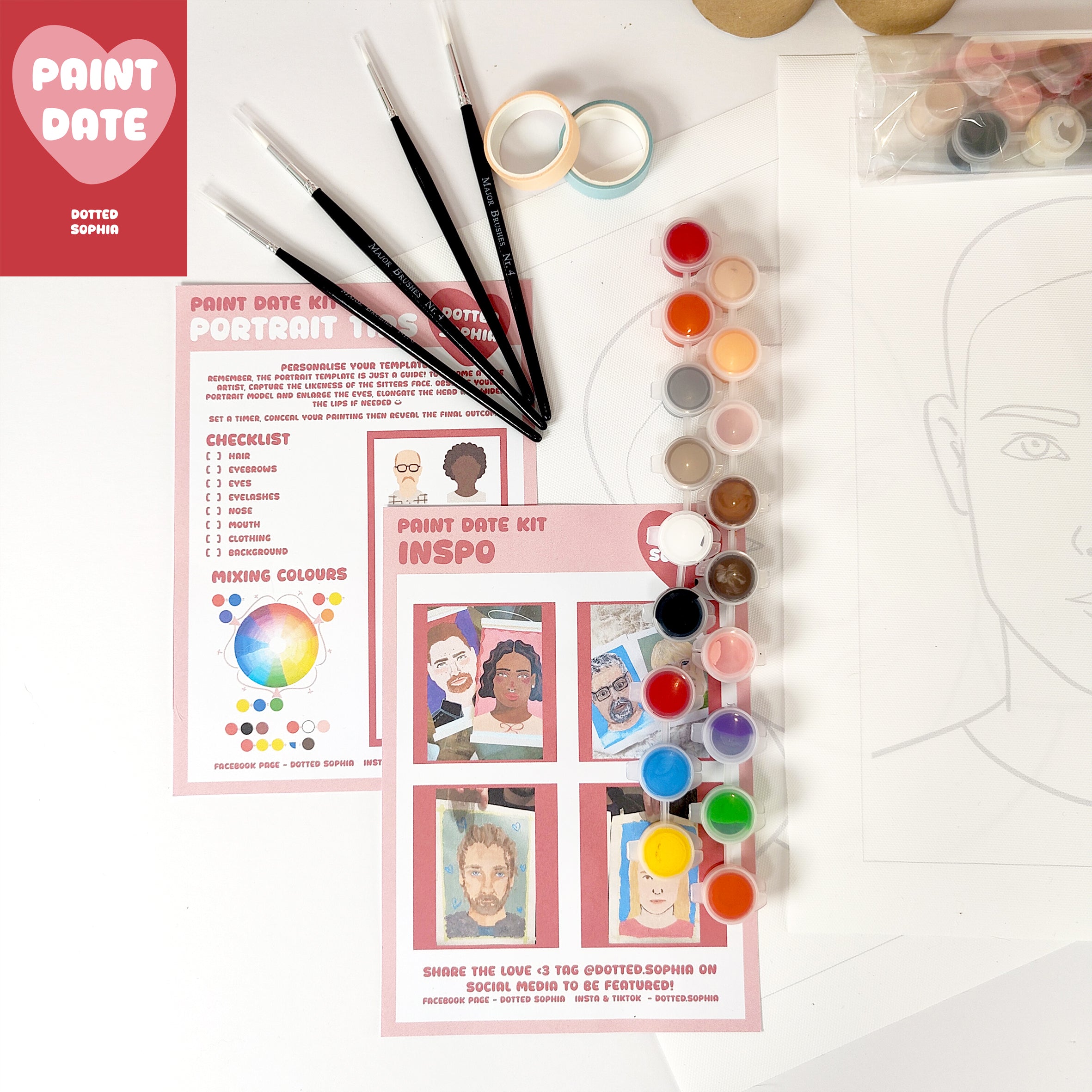Paint your Partner Date Night Kit - Couples Portrait Activity Valentines
